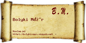 Bolyki Mór névjegykártya
